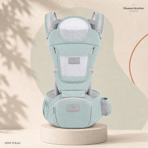 Porte-bébé Maman Sereine coloris Vert d'eau, vue de face