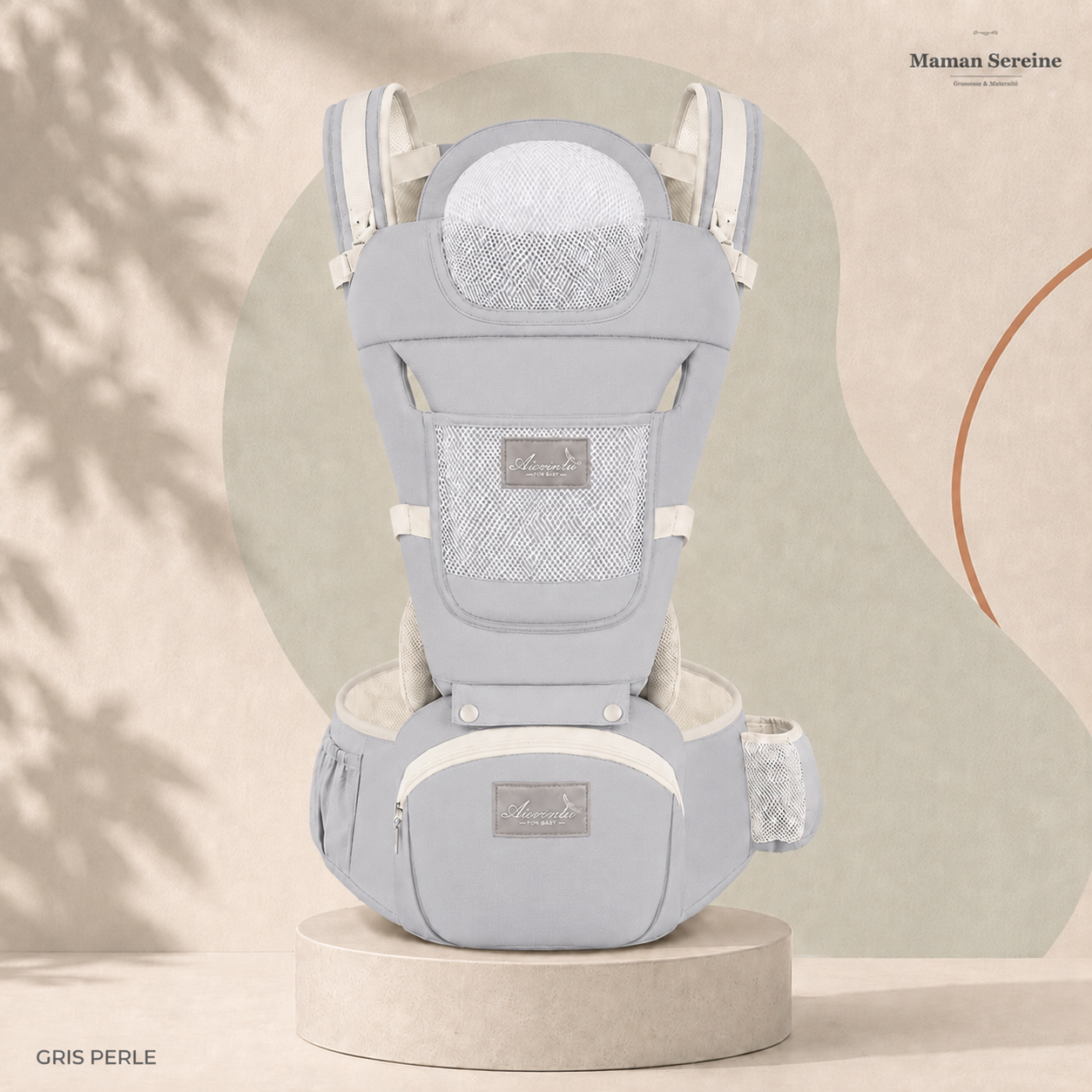 Porte-bébé Maman Sereine coloris Gris Perle